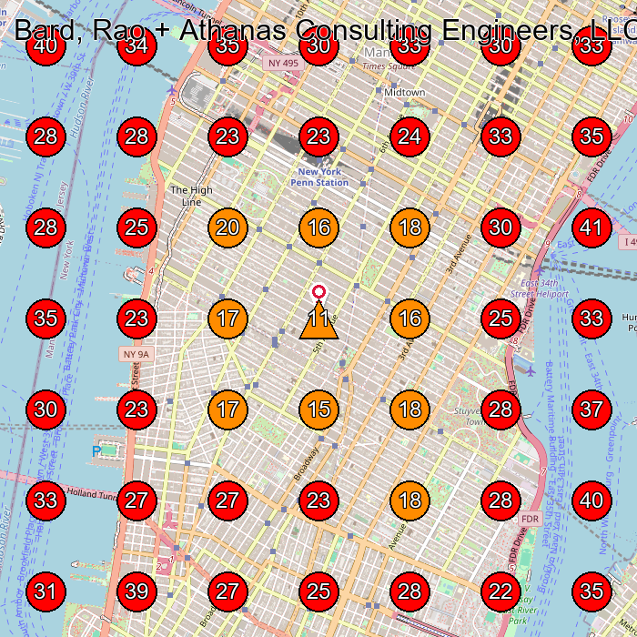 Bard, Rao + Athanas Consulting Engineers, LLC GeoGrid visibility map for Engineering Consultant in New York